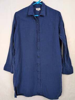 Pact Double Gauze cotton shirt dress XS/S Coastal Boho Organic Hygge Minimal